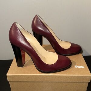 Christian Louboutin NEW burgundy pumps with dust bag and box